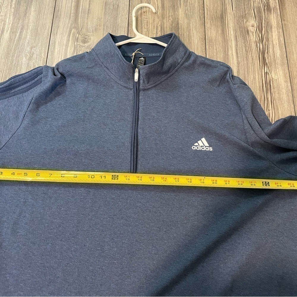 Adidas Men's 2XL 3-Stripes 1/4 Zip Pullover Blue NWT - Picture 6 of 11